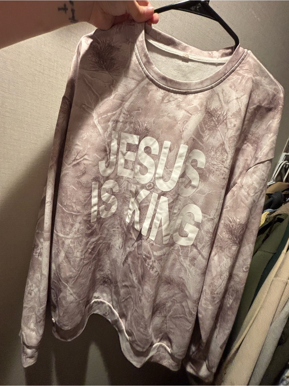 Jesus is King camo sweatshirt